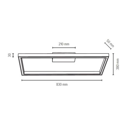 Dimmbare LED-Deckenleuchte RAMME LED/34W/230V + Fernbedienung Eiche matt – FSC-zertifiziert