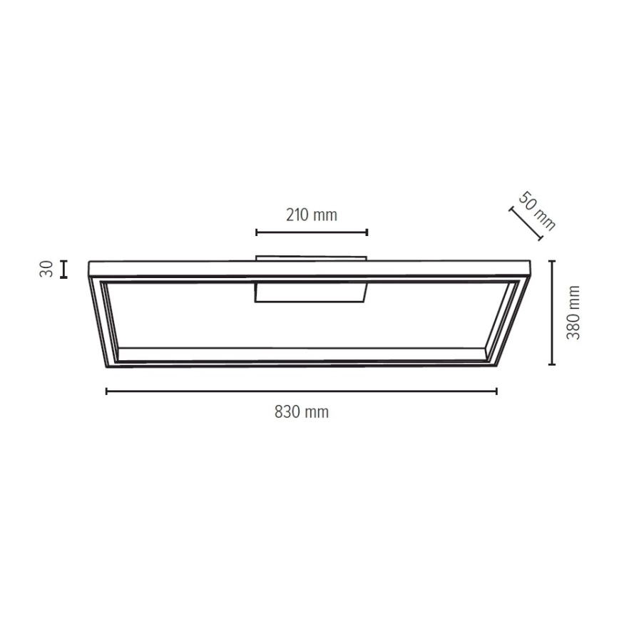 Dimmbare LED-Deckenleuchte RAMME LED/34W/230V + Fernbedienung Eiche matt – FSC-zertifiziert