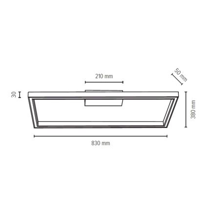 LED-Deckenleuchte RAMME LED/34W/230V matt Eiche