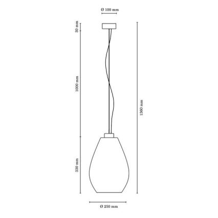 Schnur-Hängeleuchte PIRO 1xE27/60W/230V – FSC-zertifiziert