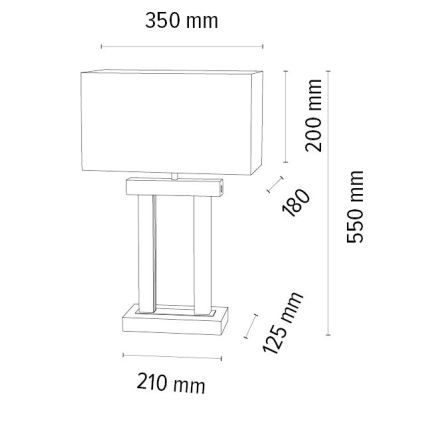 Dimmbare LED-Tischlampe HAKON 1xE27/40W+ 2xLED/7,5W/230V 55 cm Eiche – FSC-zertifiziert