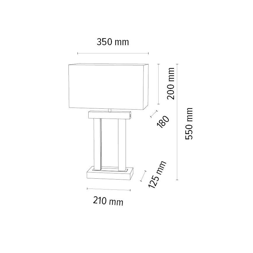 Dimmbare LED-Tischlampe HAKON 1xE27/40W+ 2xLED/7,5W/230V 55 cm Eiche – FSC-zertifiziert