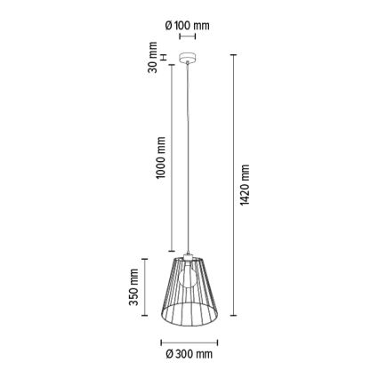 Hängeleuchte an Schnur ORAZIO 1xE27/60W/230V Eiche – FSC-zertifiziert