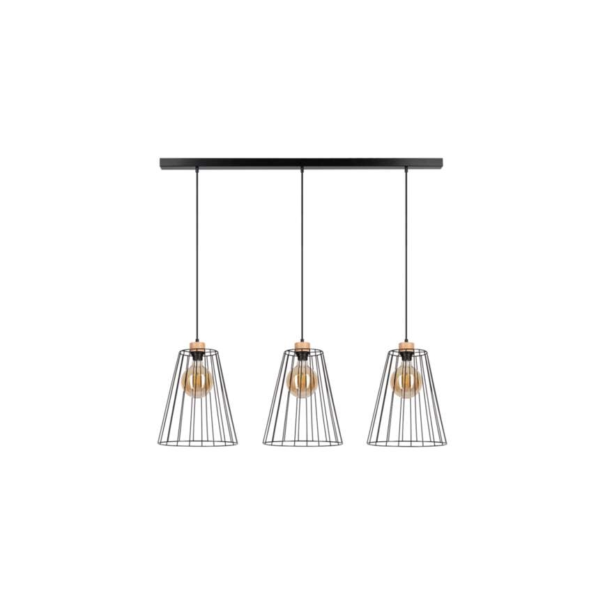 Deckenleuchte an Kabel ORAZIO 3xE27/60W/230V Kiefer