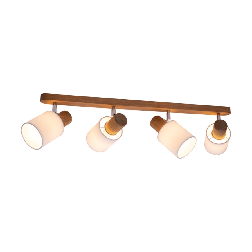 Deckenspotleuchte TRENDY 4xE27/15W/230V Kiefer – FSC-zertifiziert