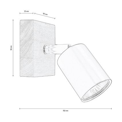 Wand-Spotleuchte MANARA 1xGU10/5W/230V Nussbaumholz – FSC-zertifiziert