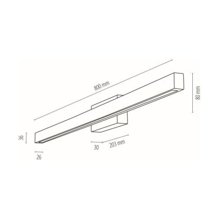 LED Badezimmer-Wandleuchte AQUAVIVA LED/12W/230V 80 cm IP44 Eiche