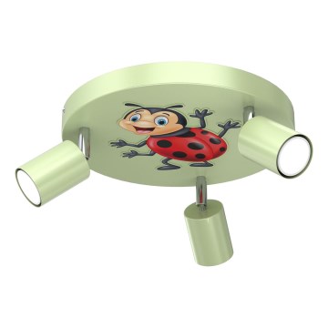 Spotleuchte für Kinder FUN 3xGU10/8W/230V grün/Marienkäfer