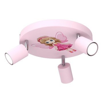 Spotleuchte für Kinder FUN 3xGU10/8W/230V rosa/Fee