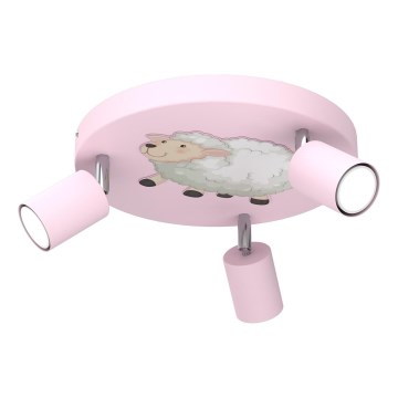 Spotleuchte für Kinder FUN 3xGU10/8W/230V rosa/Schaf
