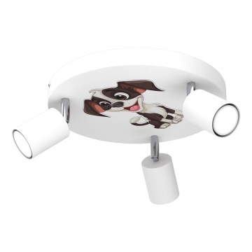 Spotleuchte für Kinder FUN 3xGU10/8W/230V weiß/Hündchen