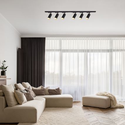 Spotleuchte im Schienensystem MICA 6xGU10/10W/230V, schwarz/gold