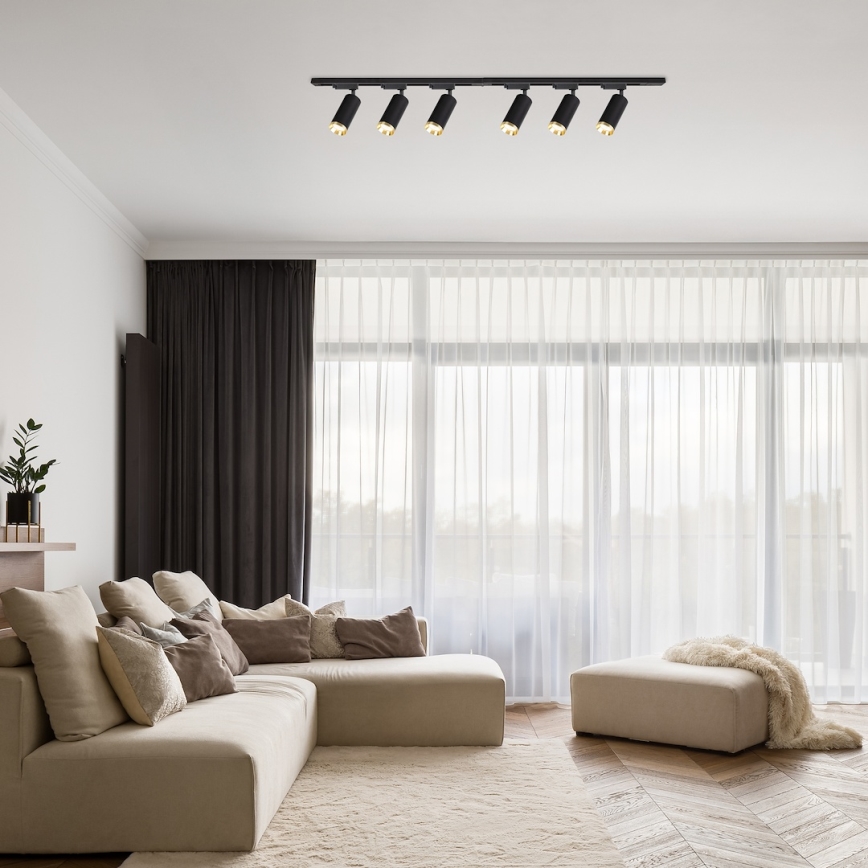 Spotleuchte im Schienensystem MICA 6xGU10/10W/230V, schwarz/gold
