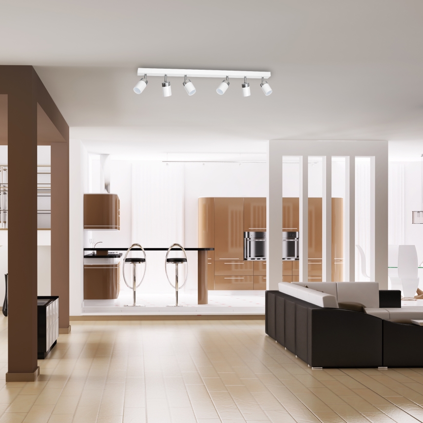 Spotleuchte JOKER 6xGU10/25W/230V Weiß/Chrom glänzend