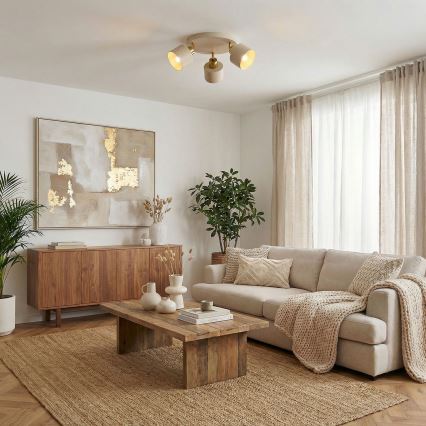 Spotleuchte PARKLA 3xE27/15W/230V Beige/Gold