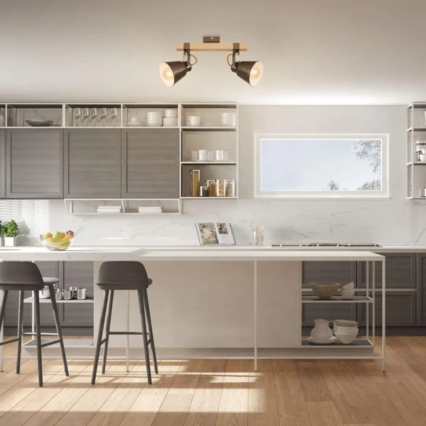 Spotleuchte RETRO 2x E27/40W/230V braun