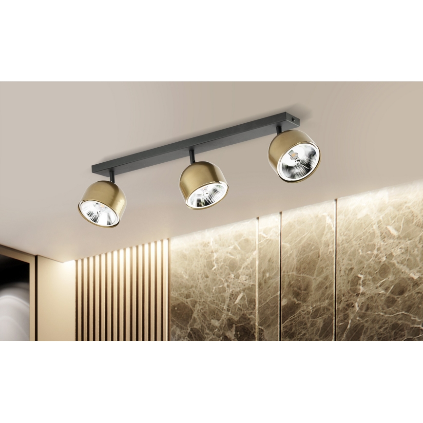 Spotlight ALTEA 3xAR111 GU10/50W/230V gold/schwarz