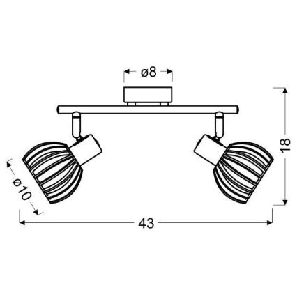 Spotlight ATARRI 2xE14/25W/230V