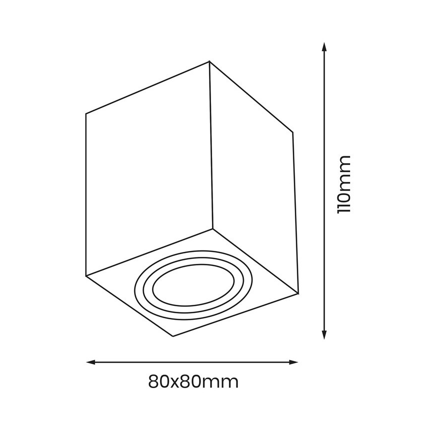 Spotlight BIMA 1xGU10/25W/230V Quadrat weiß