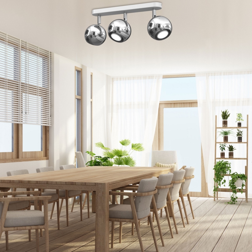 Spotlight COMET 3xGU10/8W/230V weiß/chrom glänzend