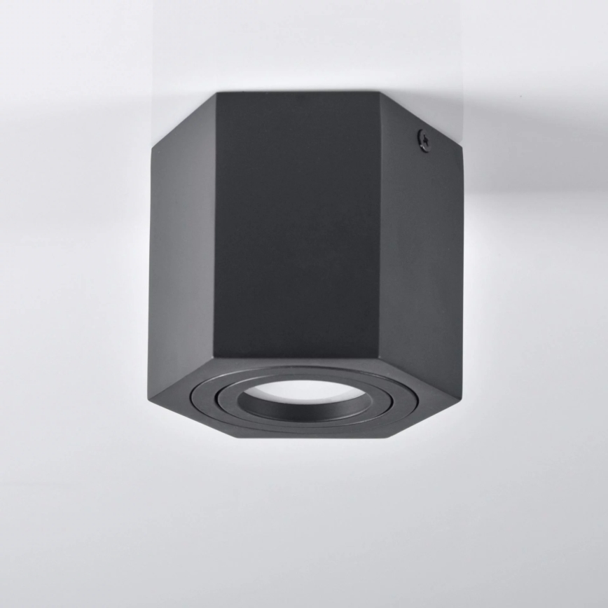 Spotlight HEXAGON 1xGU10/10W/230V schwarz