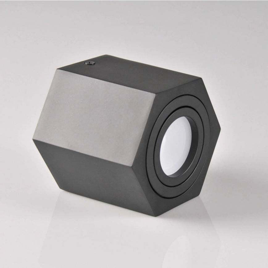 Spotlight HEXAGON 1xGU10/10W/230V schwarz