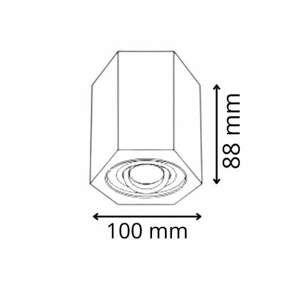 Spotlight HEXAGON 1xGU10/10W/230V schwarz