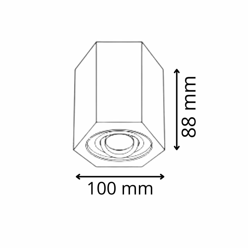 Spotlight HEXAGON 1xGU10/10W/230V schwarz
