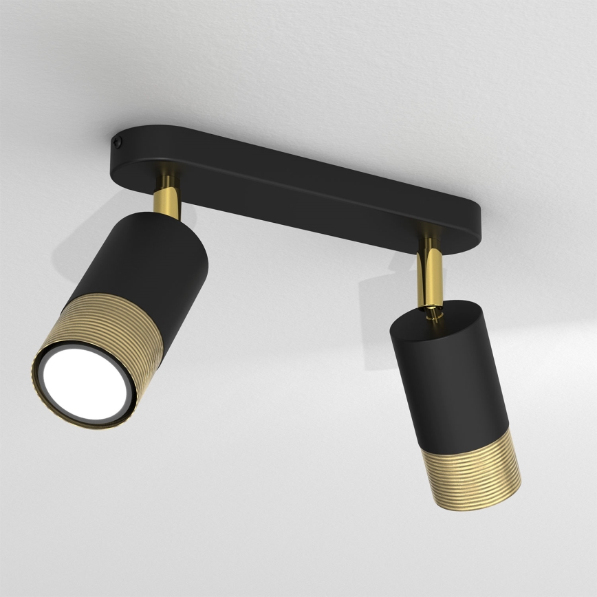 Spotlight LINK 2xGU10/8W/230V schwarz/messing