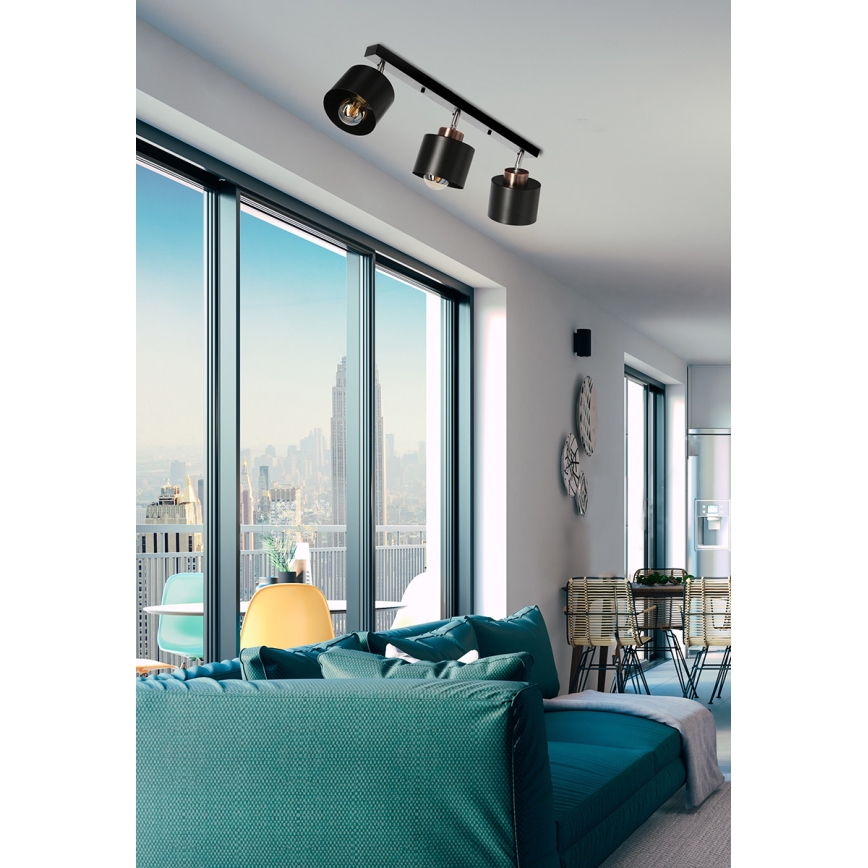 Spotlight OLENA 3xE27/60W/230V schwarz