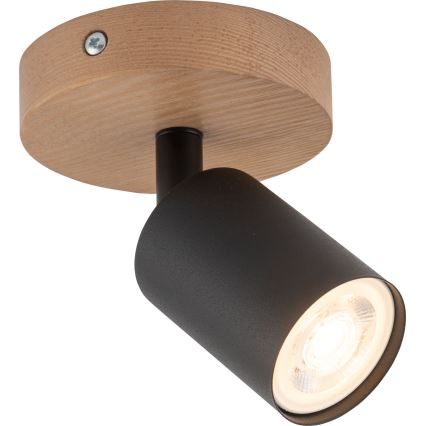 Spotlight TOP WOOD 1xGU10/10W/230V schwarz/Holz