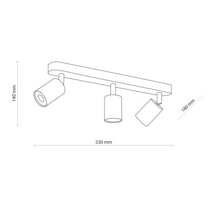 Spotlight TOP WOOD 3xGU10/10W/230V schwarz/Holz