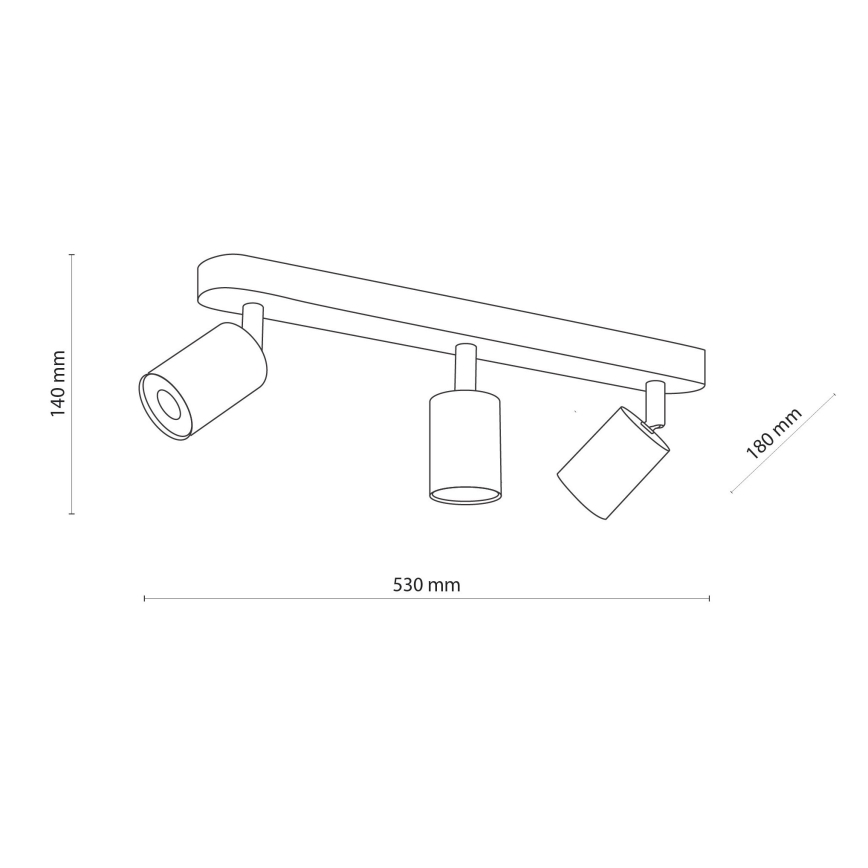 Spotlight TOP WOOD 3xGU10/10W/230V schwarz/Holz