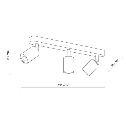 Spotlight TOP WOOD 3xGU10/10W/230V weiß/Holz