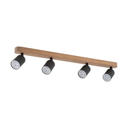 Spotlight TOP WOOD 4xGU10/10W/230V schwarz/Holz