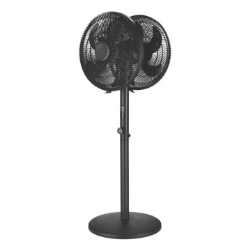 Standventilator 120 W / 230 V, 2x Ø 40 cm, schwarz, mit Fernbedienung