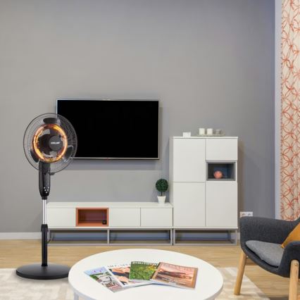 Standventilator mit Heizfunktion 35 W/2000 W/230 V, Ø 40 cm, schwarz