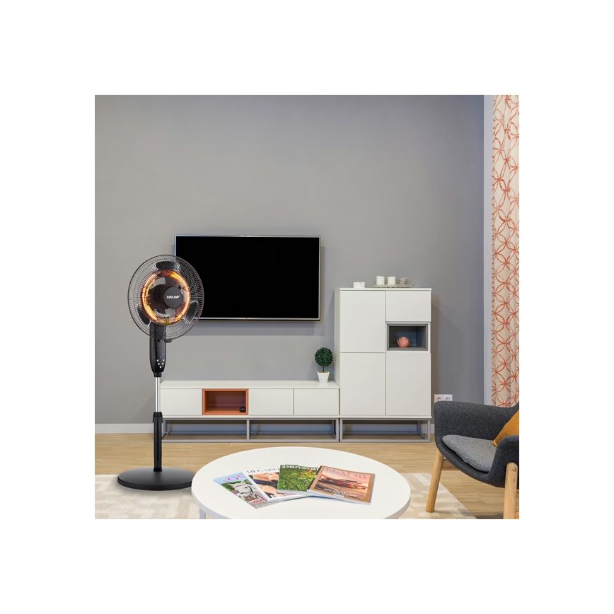 Standventilator mit Heizfunktion 35 W/2000 W/230 V, Ø 40 cm, schwarz
