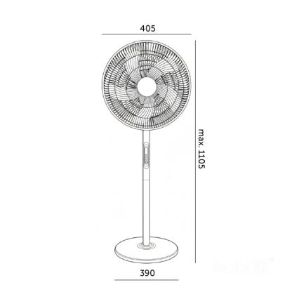 Standventilator VIENTO-R 40W/230V schwarz + Fernbedienung