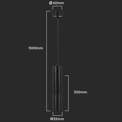 Stangen-Kronleuchter 1xGU10/35W/230V 30 cm schwarz