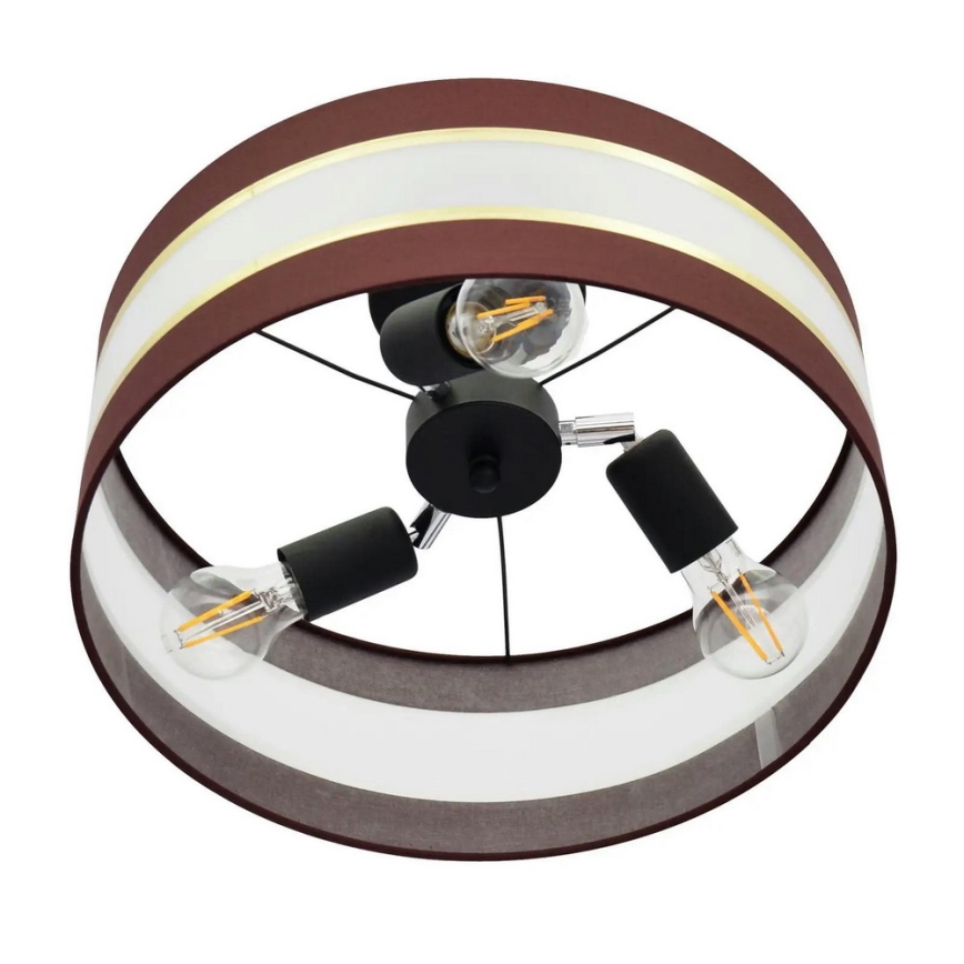 Stangen-Kronleuchter HELEN 3xE27/15W/230V braun/schwarz/gold