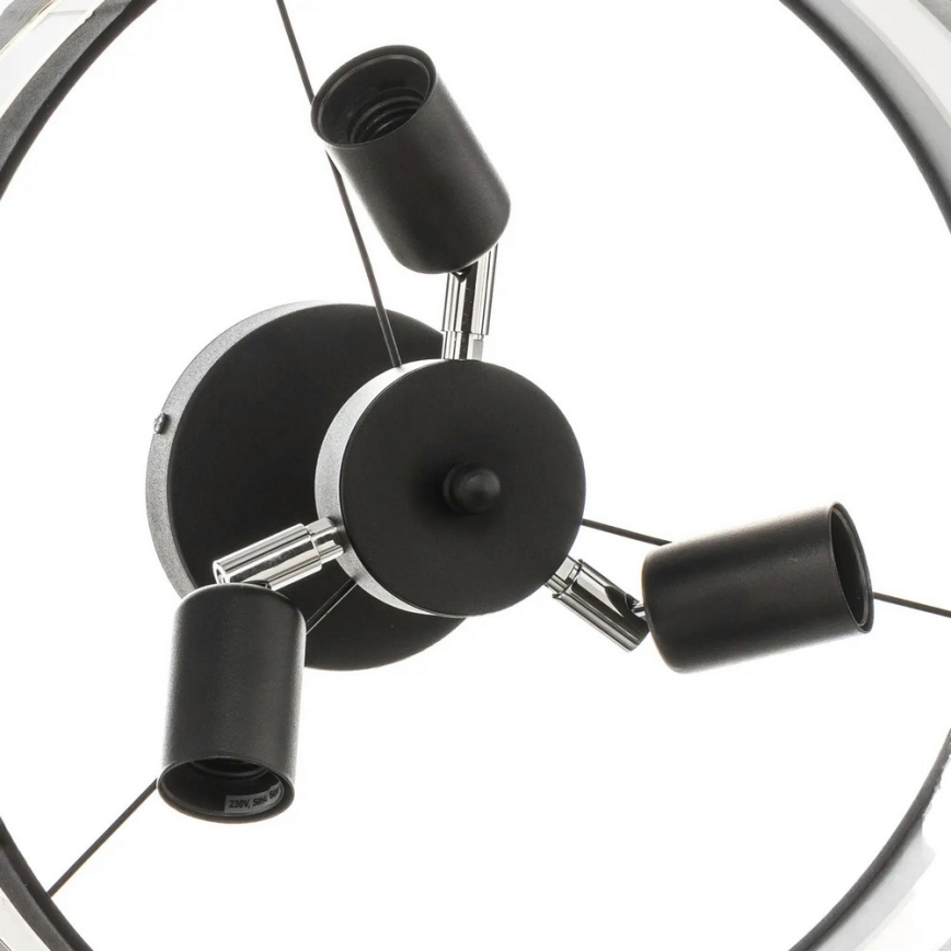 Stangen-Kronleuchter HELEN 3xE27/15W/230V schwarz/chrom glänzend