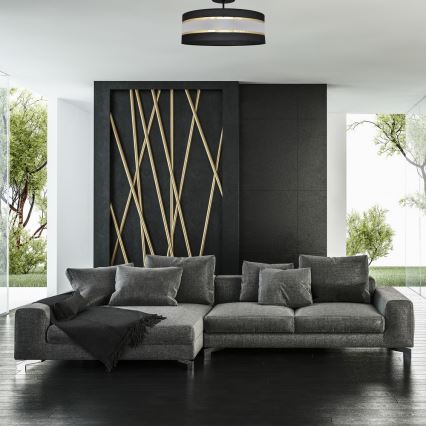 Stangen-Kronleuchter HELEN 3xE27/15W/230V schwarz/gold