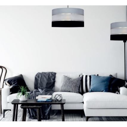 Stangen-Kronleuchter HELEN 3xE27/15W/230V schwarz/grau/chrom glänzend