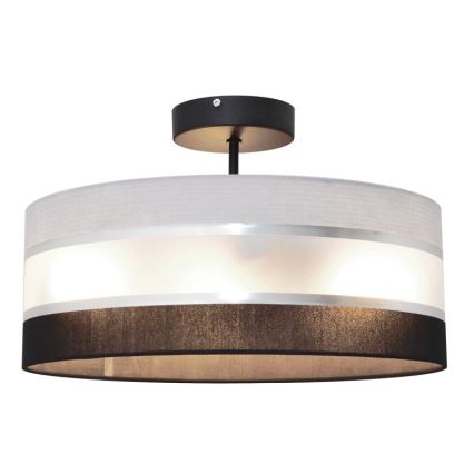 Stangen-Kronleuchter HELEN 3xE27/15W/230V schwarz/grau/chrom glänzend