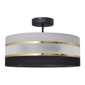 Stangen-Kronleuchter HELEN 3xE27/15W/230V schwarz/grau/gold