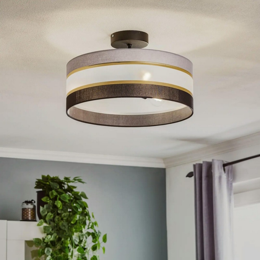 Stangen-Kronleuchter HELEN 3xE27/15W/230V schwarz/grau/gold