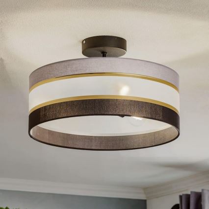 Stangen-Kronleuchter HELEN 3xE27/15W/230V schwarz/grau/gold