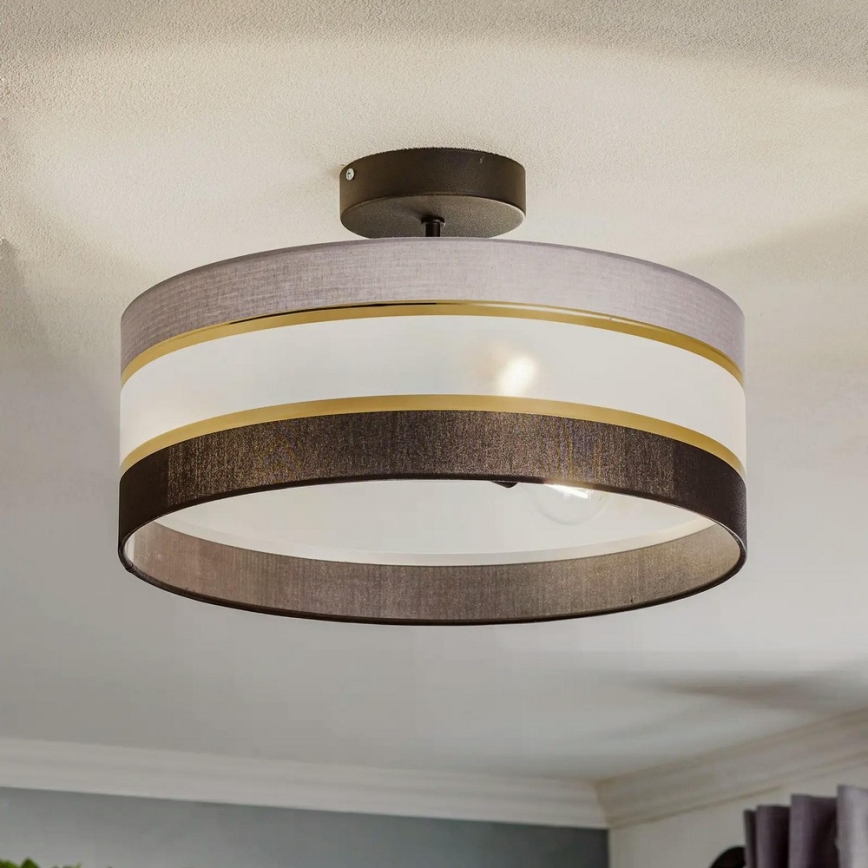 Stangen-Kronleuchter HELEN 3xE27/15W/230V schwarz/grau/gold