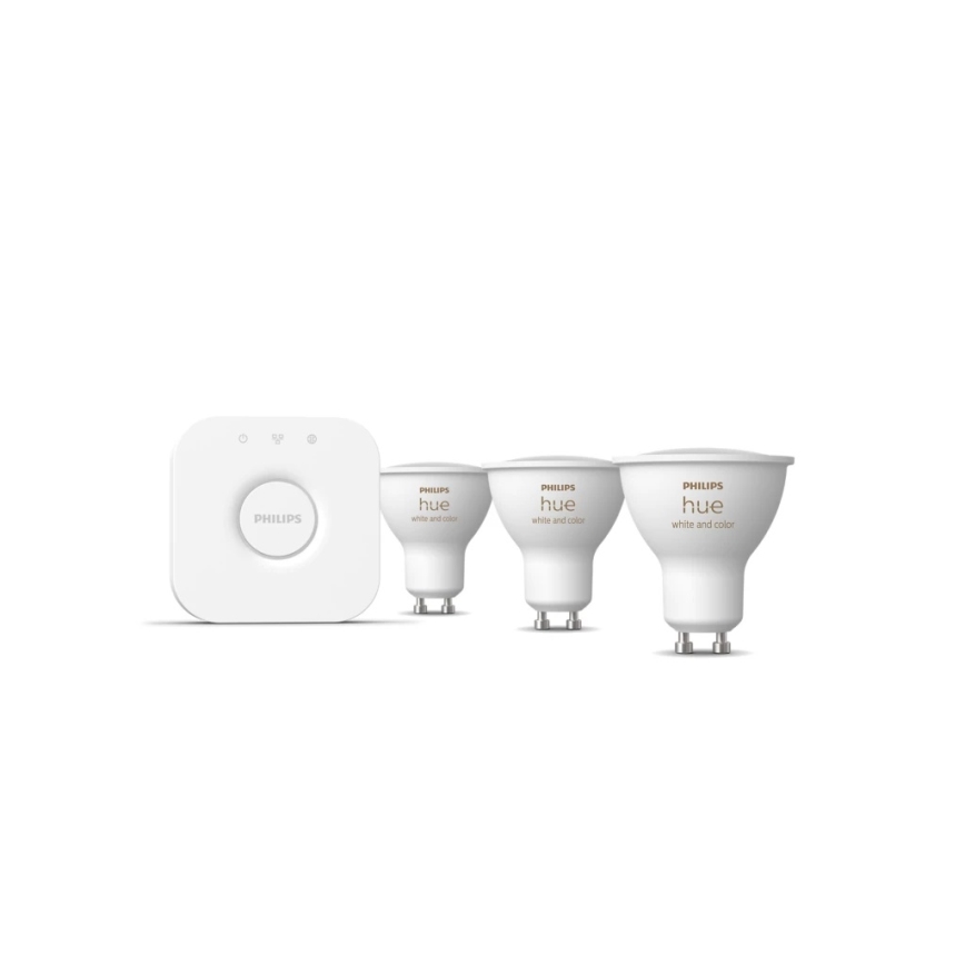 Starter-Set Philips Hue WHITE AND COLOR AMBIANCE 3xGU10/4,2W/230V 2200-6500K + Hue Bridge